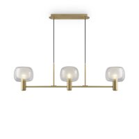 Pendelleuchte Glas Aluminium in Gold 104 cm E14 3-flmg