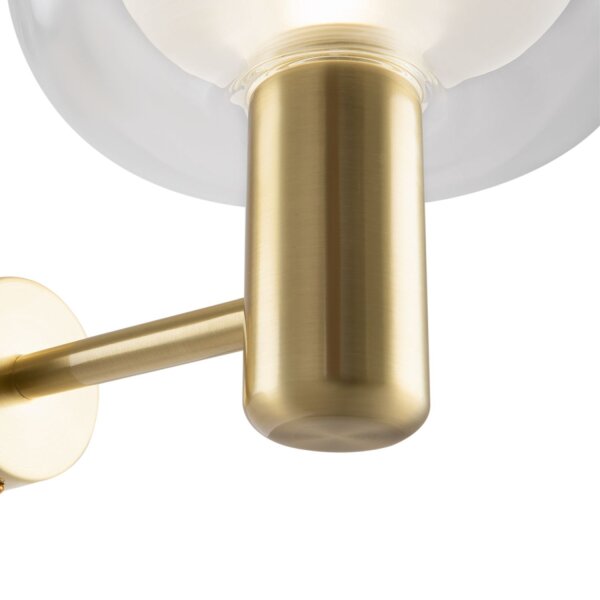 Elegante Wandleuchte Glas Aluminium H:21 cm E14 in Gold