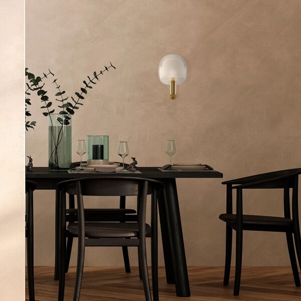 Elegante Wandleuchte Glas Aluminium H:21 cm E14 in Gold