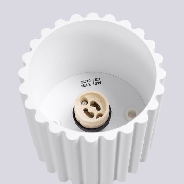 Aufbau Deckenspot GU10 Weiß Ø10 cm rund Aluminium