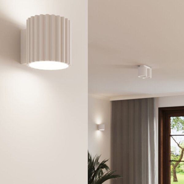 Aufbau Deckenspot GU10 Weiß Ø10 cm rund Aluminium