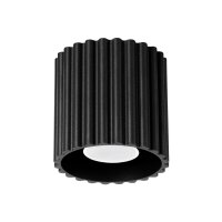 Aufbau Deckenspot GU10 Schwarz Ø10 cm rund Aluminium