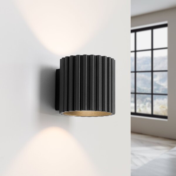 Up Down Wandleuchte Schwarz G9 10 cm Aluminium indirekt