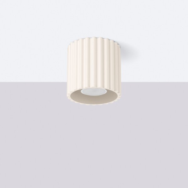 Deckenlampe Spot GU10 Beige Ø10 cm rund Aluminium