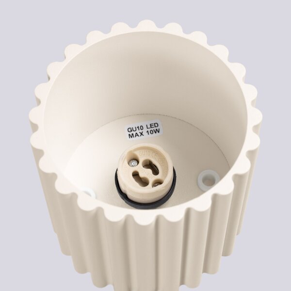 Deckenlampe Spot GU10 Beige Ø10 cm rund Aluminium