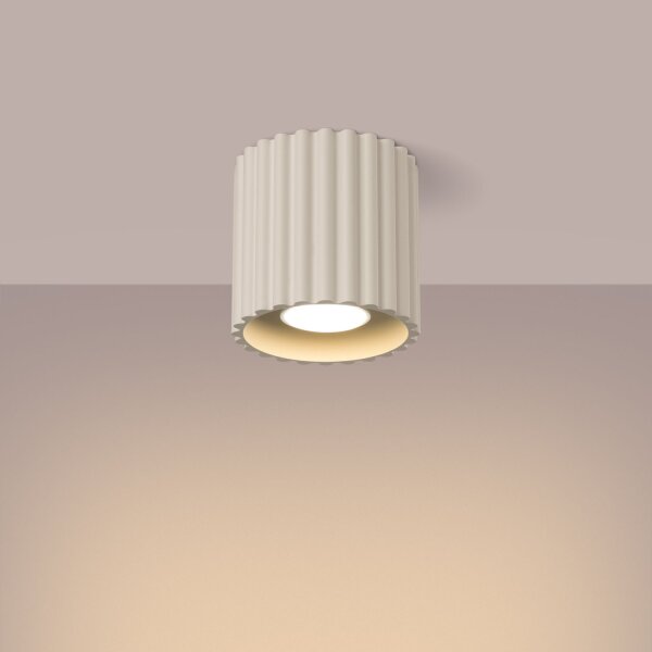 Deckenlampe Spot GU10 Beige Ø10 cm rund Aluminium