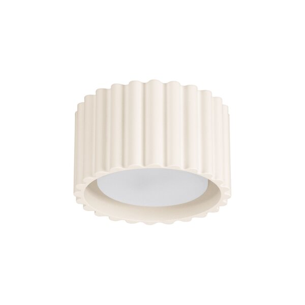 Runde Deckenleuchte GX53 Beige Ø10 cm Aluminium flach