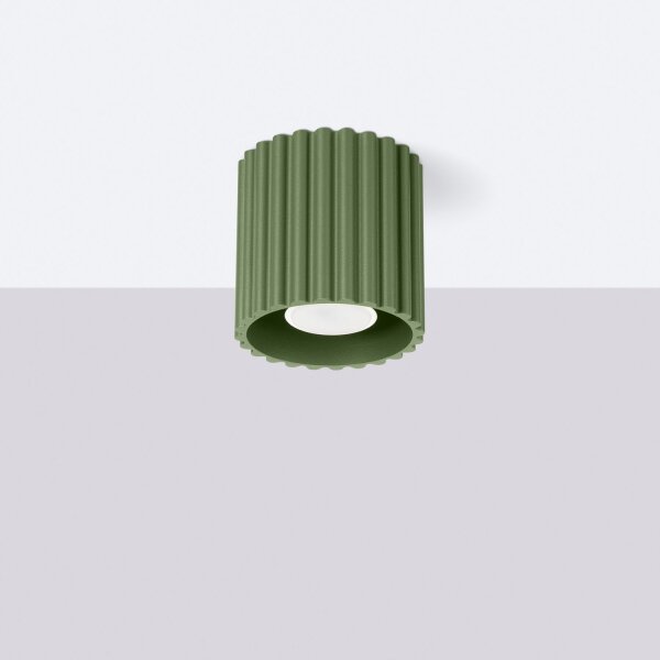 Deckenlampe Spot GU10 Olivgrün Ø10 cm rund Aluminium