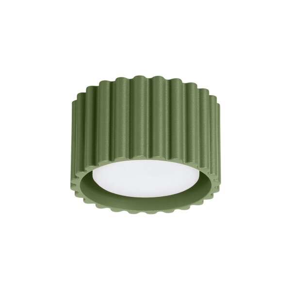 Flache Deckenleuchte GX53 Olivgrün Ø10 cm Aluminium