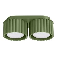 Lange Deckenleuchte Aluminium GX53 Olivgrün 2-flammig