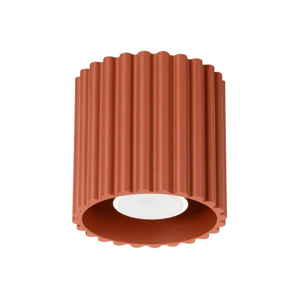 Deckenleuchte Aluminium Riffel GU10 Ø10 cm in Ocker