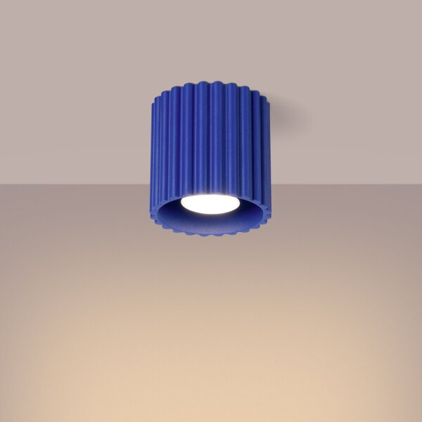 Deckenleuchte GU10 Modern Marineblau Ø10 cm Aluminium