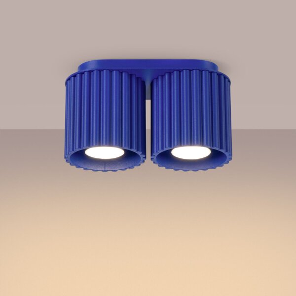 Deckenleuchte GU10 21 cm Modern Marineblau 2-flammig