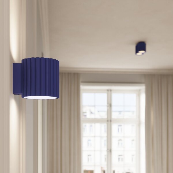 Wandlampe Up Down Marineblau G9 10 cm Aluminium indirekt