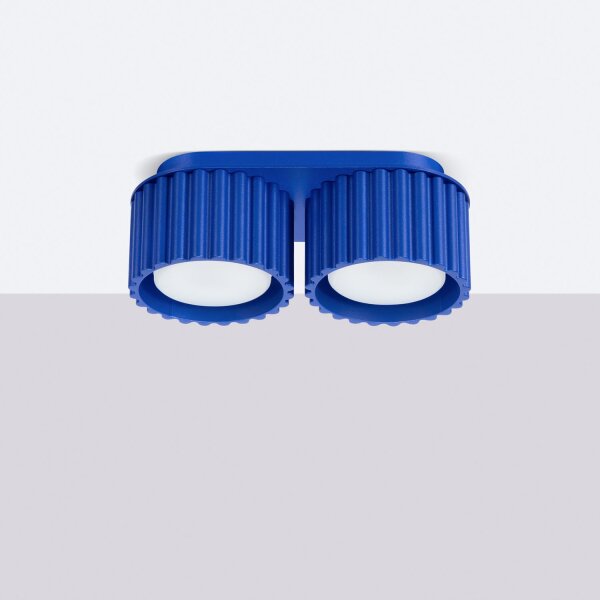 Deckenleuchte Aluminium GX53 21 cm 2-flammig Marineblau