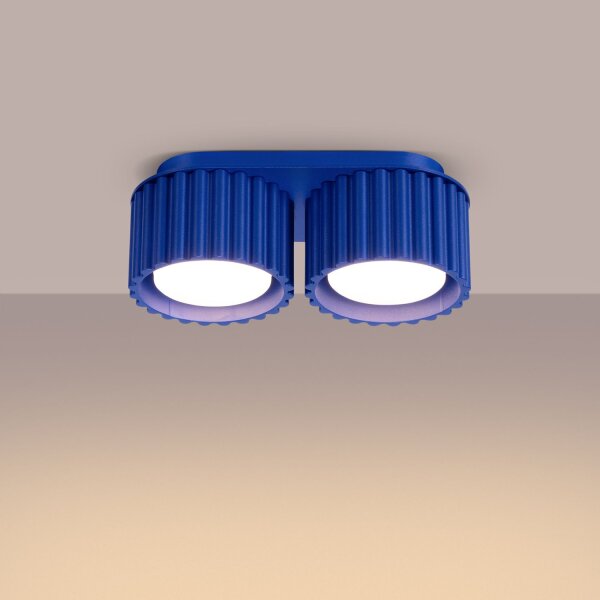 Deckenleuchte Aluminium GX53 21 cm 2-flammig Marineblau