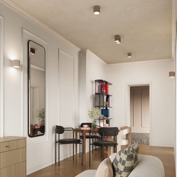 Deckenleuchte GU10 Modern Taupe rund Ø10 cm Aluminium