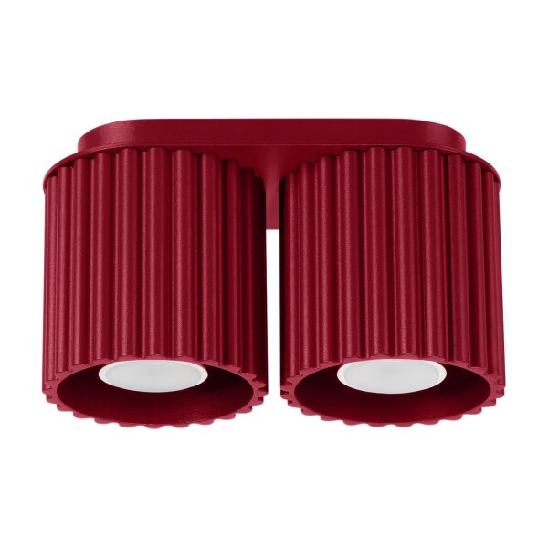 Deckenleuchte Aluminium GU10 21 cm 2-flammig Burgund