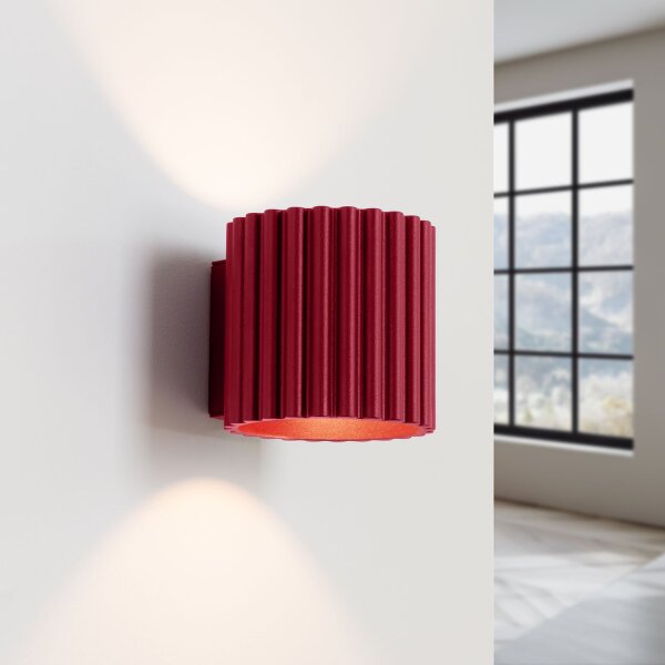 Wandleuchte Aluminium indirekt G9 H:10 cm Burgund