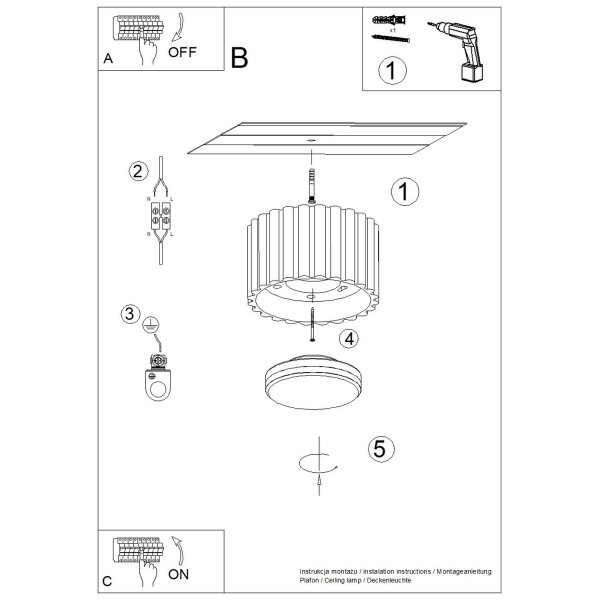 Deckenleuchte Aluminium GX53 Ø10 cm rund Burgund