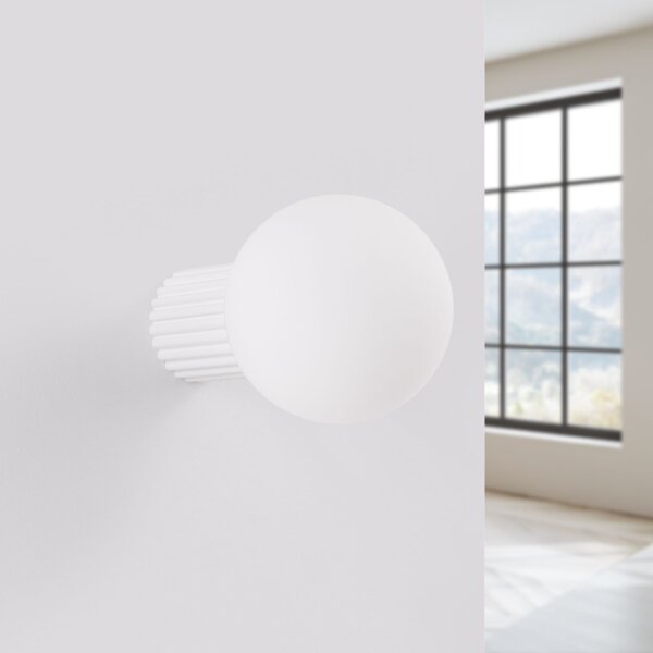 Wandleuchte Bad IP44 Weiß G9 B:12 cm Glas blendarm