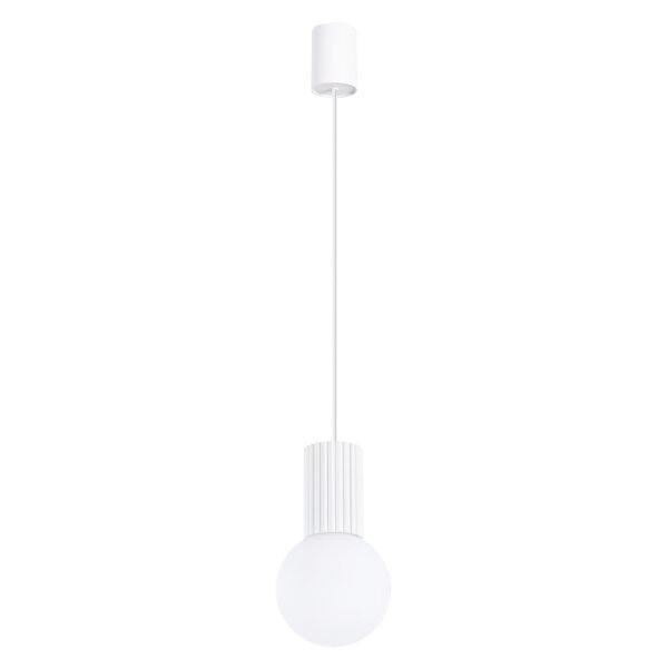 Pendelleuchte Weiß Glas Alu G9 Ø12 cm rund blendarm