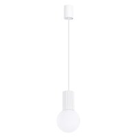 Pendelleuchte Weiß Glas Alu G9 Ø12 cm rund...