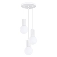 Pendelleuchte Glas Wei&szlig; G9 25 cm Aluminium 3-flammig