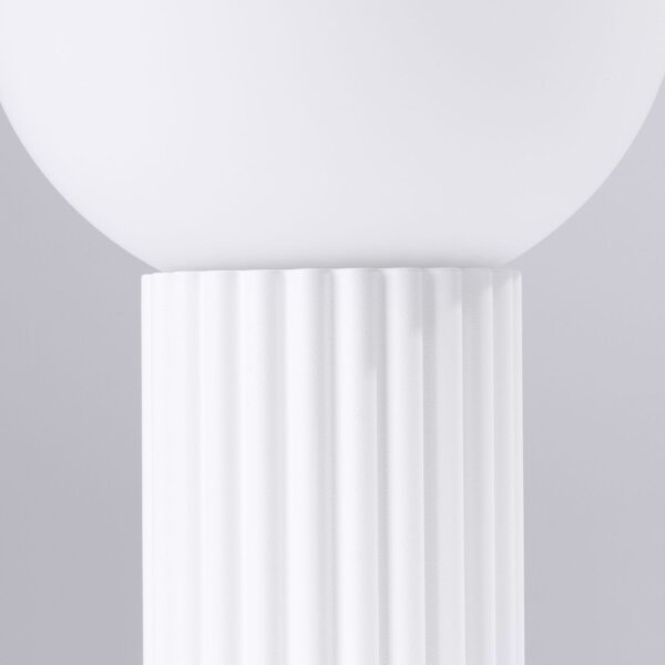 Runde Tischlampe Glas Weiß G9 19 cm Kugel blendarm