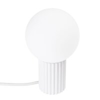 Runde Tischlampe Glas Weiß G9 19 cm Kugel blendarm