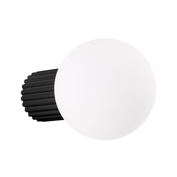 Wandleuchte Bad IP44 Schwarz G9 H:12 cm Glas blendarm