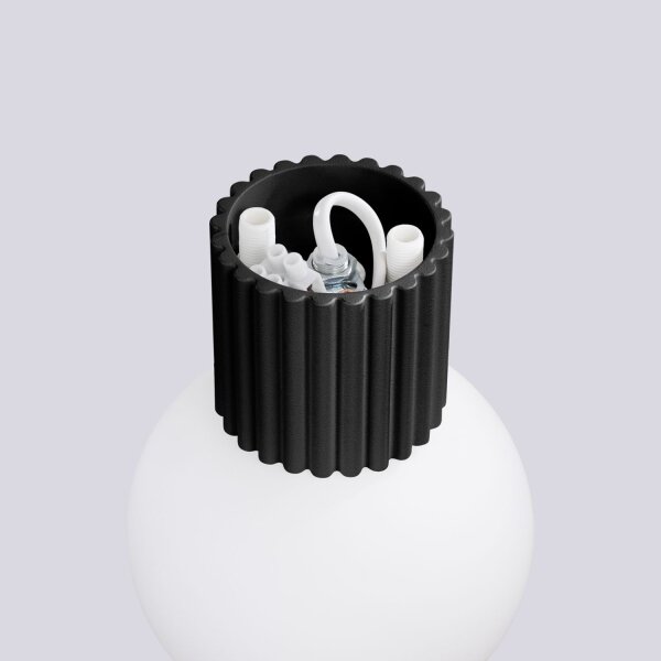 Wandleuchte Bad IP44 Schwarz G9 H:12 cm Glas blendarm
