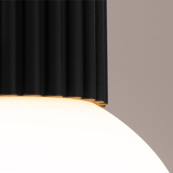 Deckenlampe Bad Schwarz IP44 G9 rund Ø12 cm Glas Alu