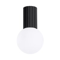 Deckenlampe Bad Schwarz IP44 G9 rund Ø12 cm Glas Alu