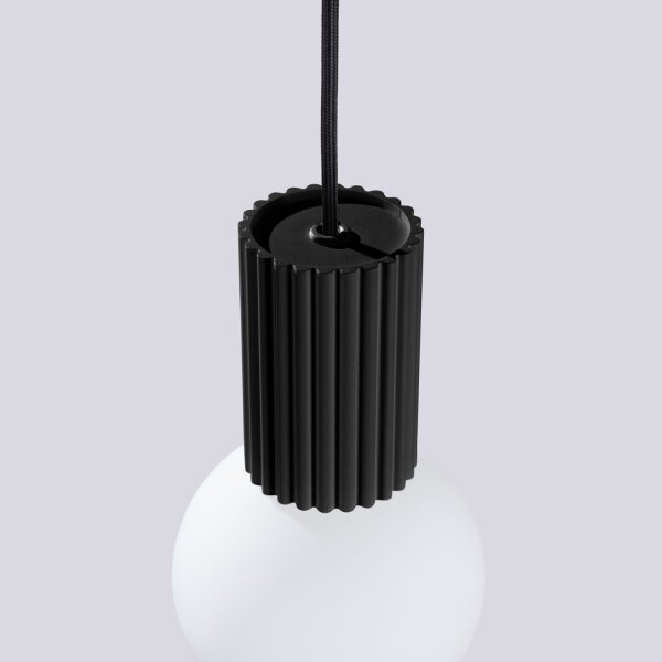 Hängelampe Schwarz Glas Alu G9 Ø12 cm rund blendarm