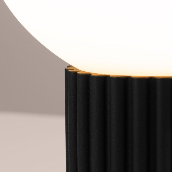 Tischleuchte Glas blendarm Schwarz G9 19 cm Aluminium
