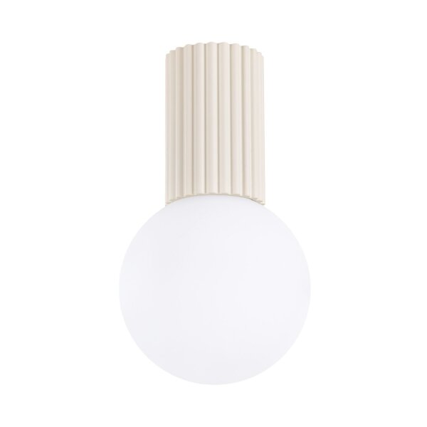Deckenleuchte Glas Beige G9 IP44 Ø12 cm Aluminium