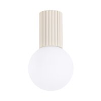 Deckenleuchte Glas Beige G9 IP44 Ø12 cm Aluminium