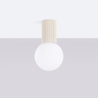Deckenleuchte Glas Beige G9 IP44 Ø12 cm Aluminium