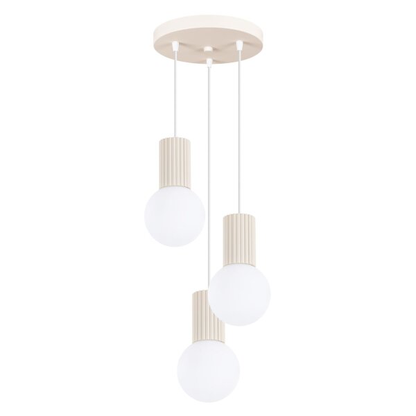Pendelleuchte Glas Beige Aluminium G9 B:25 cm 3-flammig