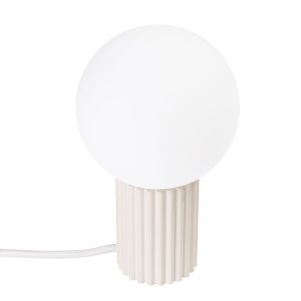 Tischlampe Glas Metall Beige G9 Ø19 cm Kugel blendarm