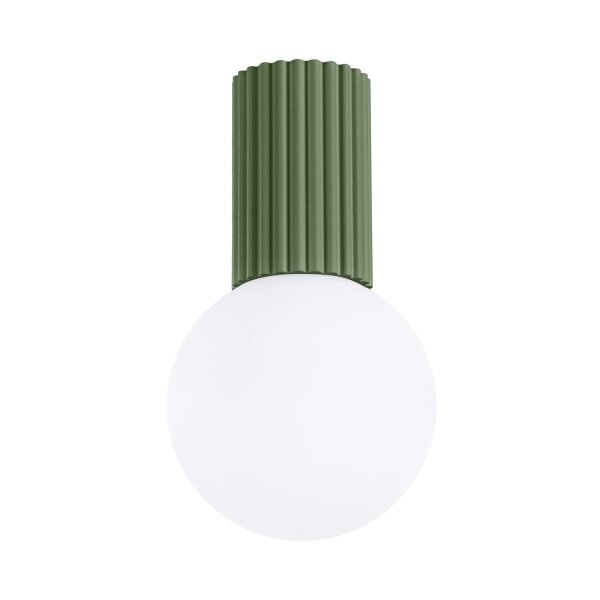 Deckenlampe Bad Oliv Grün IP44 G9 rund Ø12 cm Glas