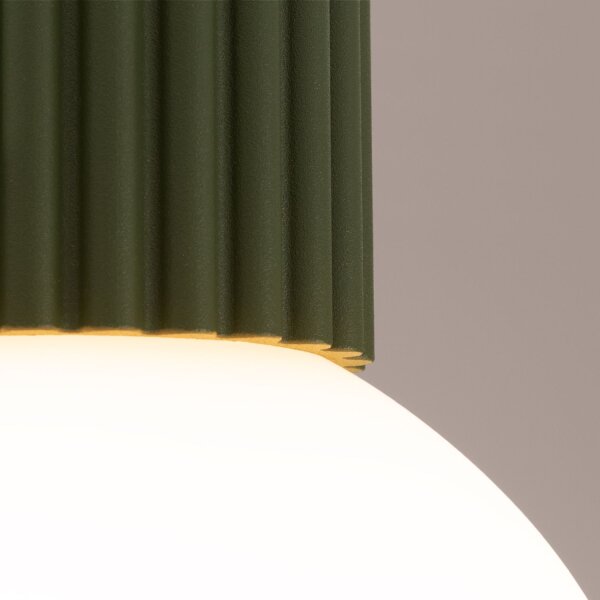 Deckenlampe Bad Oliv Grün IP44 G9 rund Ø12 cm Glas