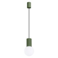Hängelampe Olivgrün Glas Alu G9 Ø12 cm...
