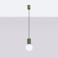 Hängelampe Olivgrün Glas Alu G9 Ø12 cm...