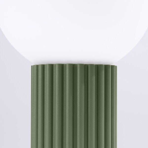 Tischleuchte Glaskugel blendarm G9 19 cm in Olivgrün
