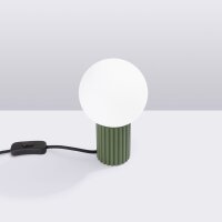 Tischleuchte Glaskugel blendarm G9 19 cm in Olivgrün