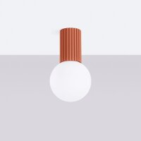 Deckenleuchte Glas G9 IP44 H:21 cm Aluminium Ocker