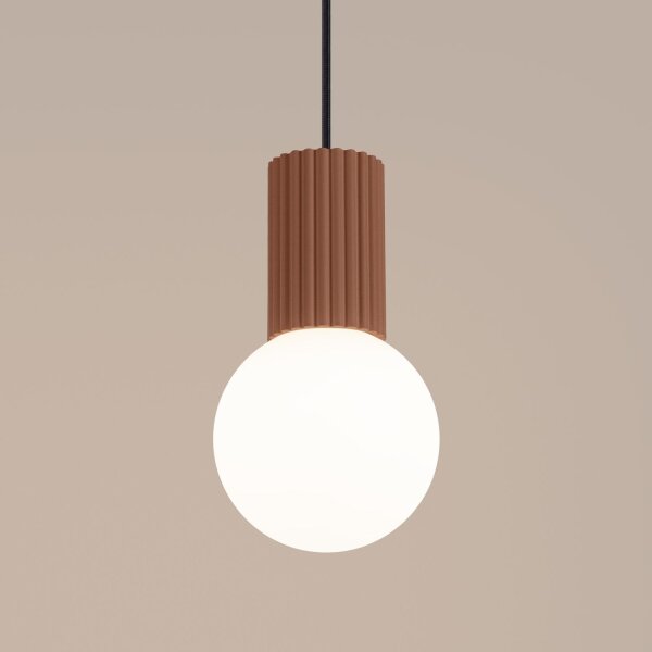 Hängelampe blendarm in Mokka Glas Aluminium G9 Ø12 cm