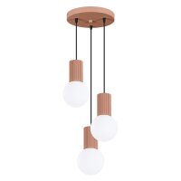 Pendelleuchte Glas Aluminium 3-flammig G9 B:25 cm Mokka